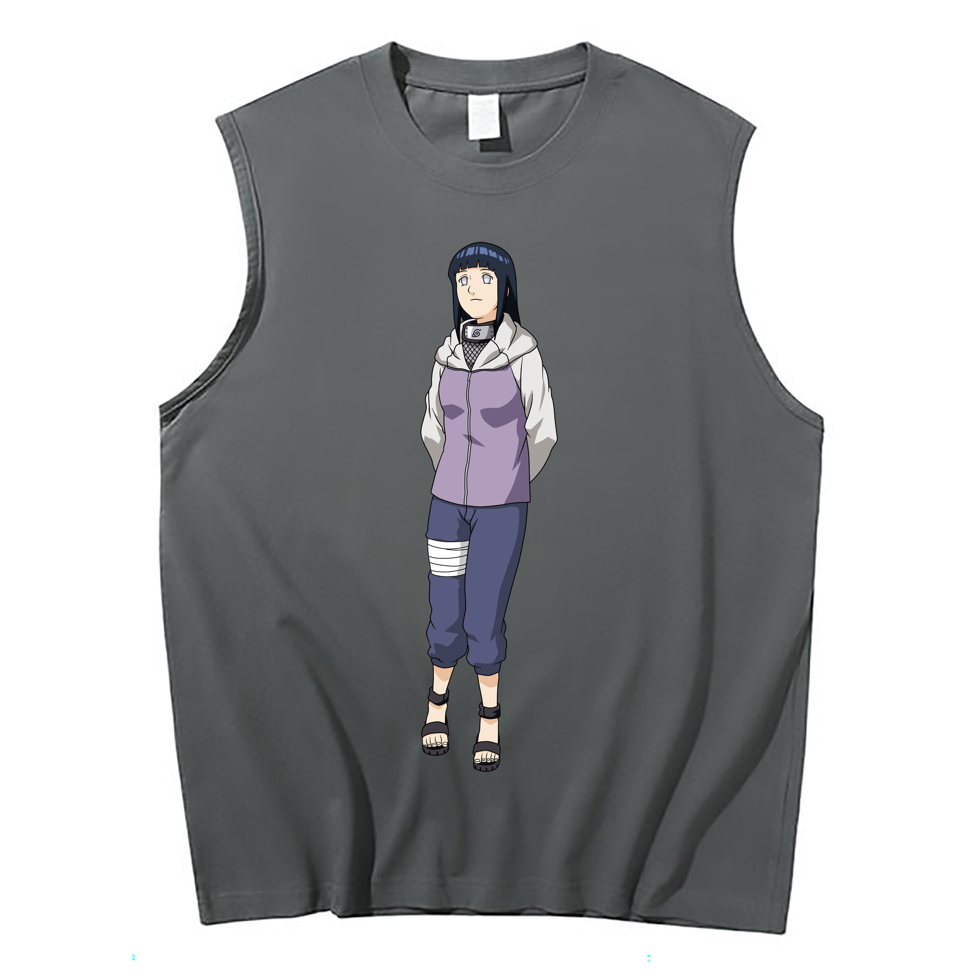 （画像用） NARUTO -ナルト- 日向ヒナタ Hyūga Hinata コットン100％タンクトップ（フロントプリント）
